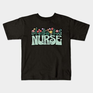 Stroke Nurse Floral Kids T-Shirt